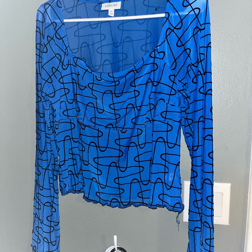 Willow&Root Blue Patterned Women's Top